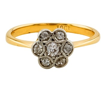 18ct Gold Diamond Cluster Ring Size K